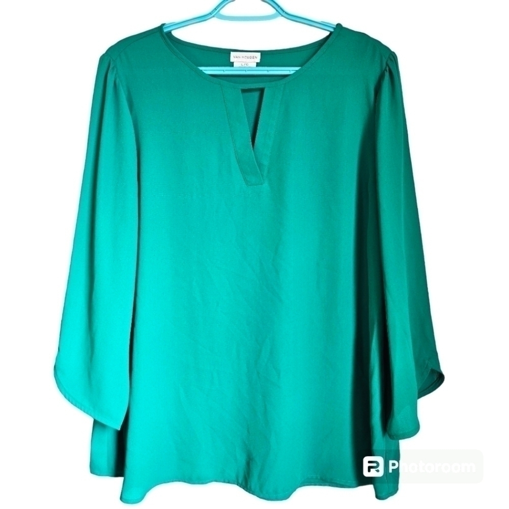 Van Heusen green keyhole green blouse  L